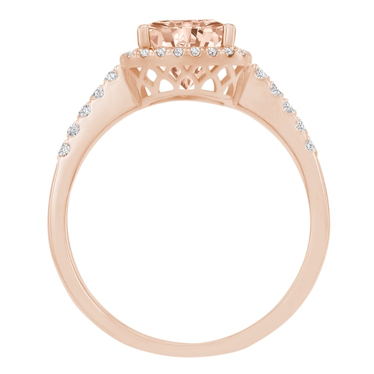 Prsteň z ružového zlata s morganitom 5389