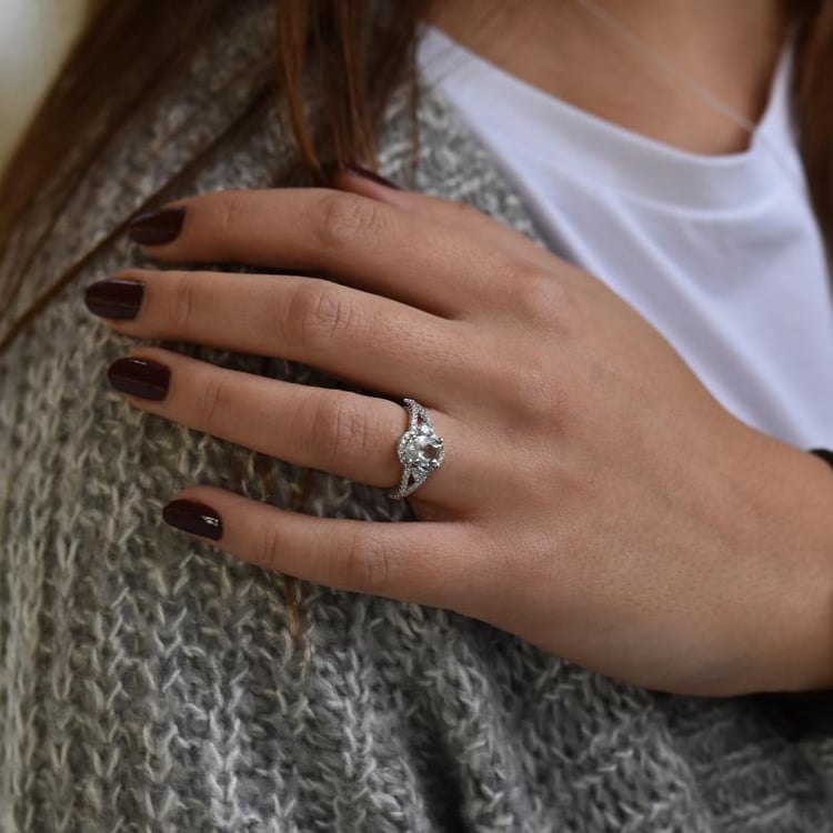 Strieborný prsteň so zeleným ametystom 37633