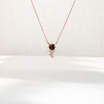 Cluster náhrdelník s českými granátmi, morganitmi a moissanitmi Barto