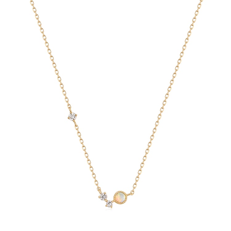 Zlatý náhrdelník s opálom a zafírmi Darya