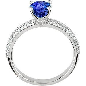 Prsteň s tanzanitom a diamantmi 53055