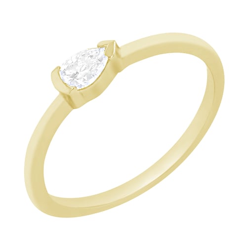 Jemný prsteň s pear diamantom Collier