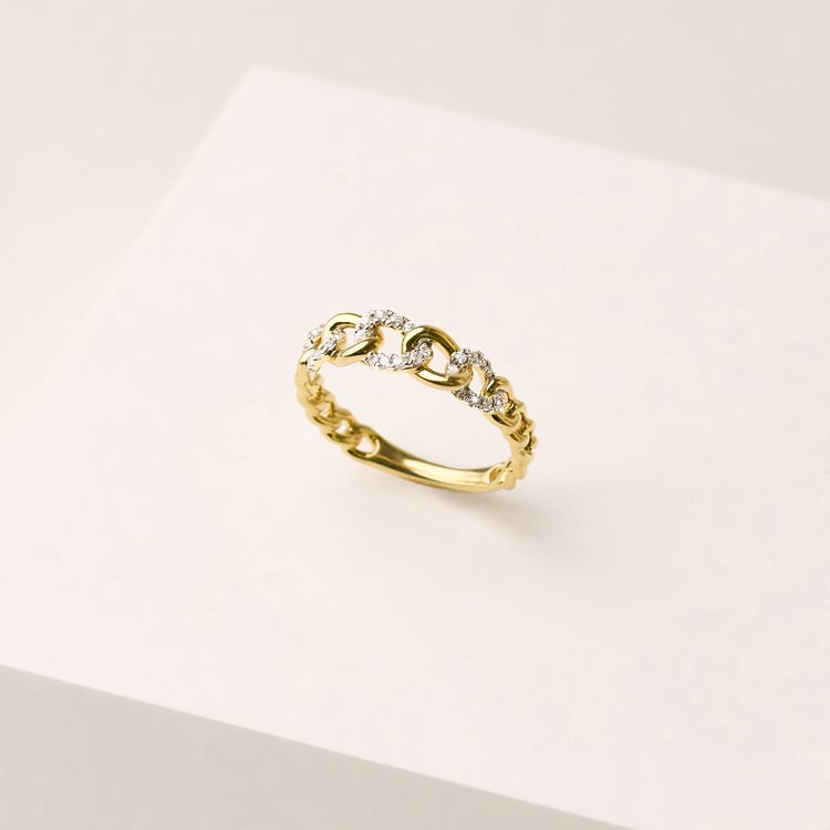 Zlatý prepletený prsteň s prírodnými diamantmi Rakhi 165541