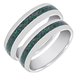 Zlaté svadobné obrúčky s čiernou opálovou výplňou Vicente