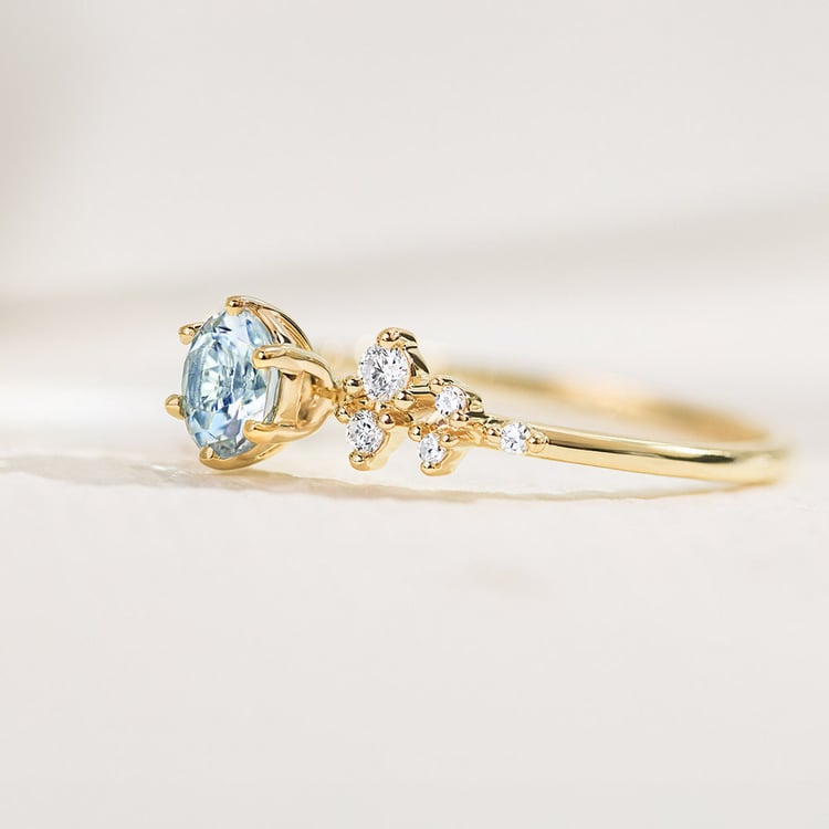 Zásnubný prsteň s akvamarínom a diamantmi Olha 156518