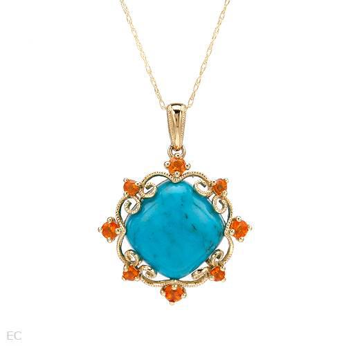 Zlatý náhrdelník turquoisom a opálmi