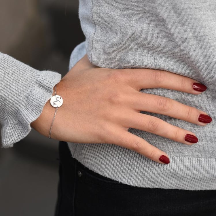 Náramok so znamením a granátom Kozorožec 47681