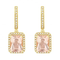 Morganitové náušnice zo zlata s diamantmi Clarita