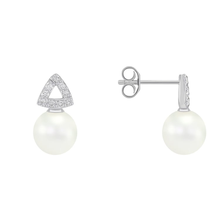 Perlové náušnice s diamantmi zo zlata Galave 42666