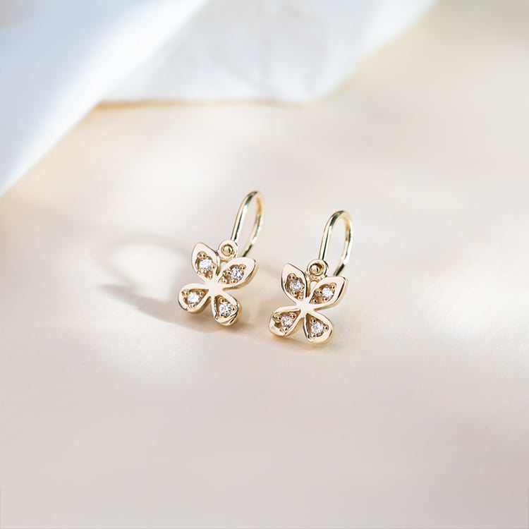 Zlaté detské náušnice v tvare motýlika Madeleine 151751