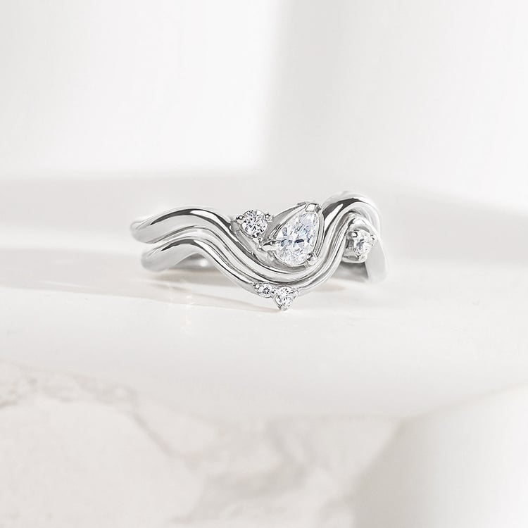 Romantický zásnubný set prsteňov s lab-grown diamantmi 156547