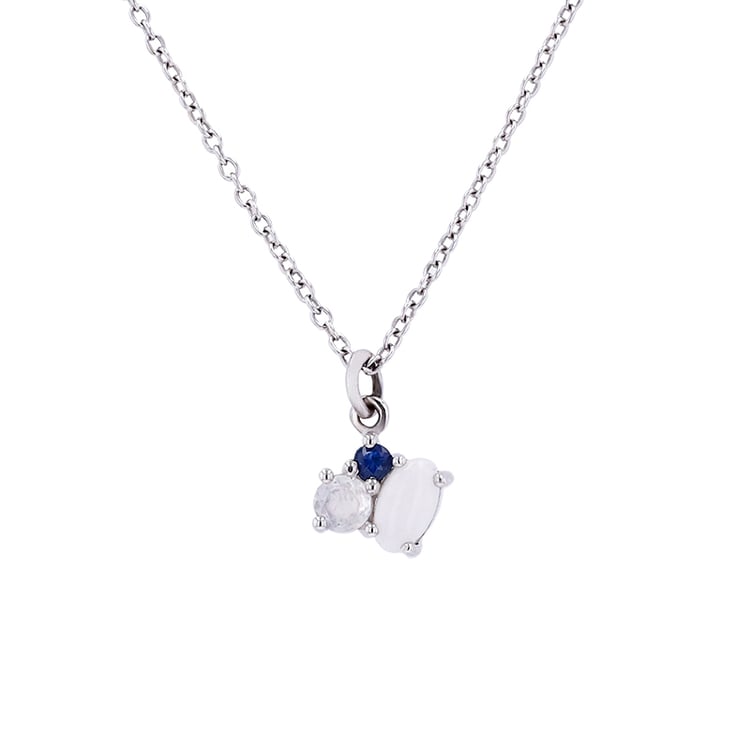 Cluster prívesok z bieleho zlata