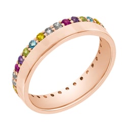 Zlatý eternity prsteň plný drahokamov Joille