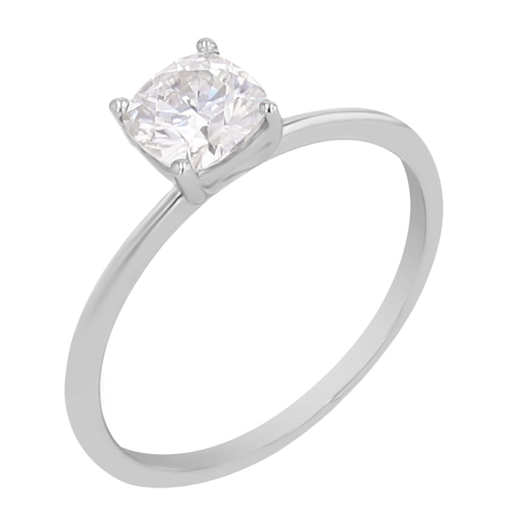 Zásnubný prsteň s cushion moissanitom s výberom veľkosti Kuba