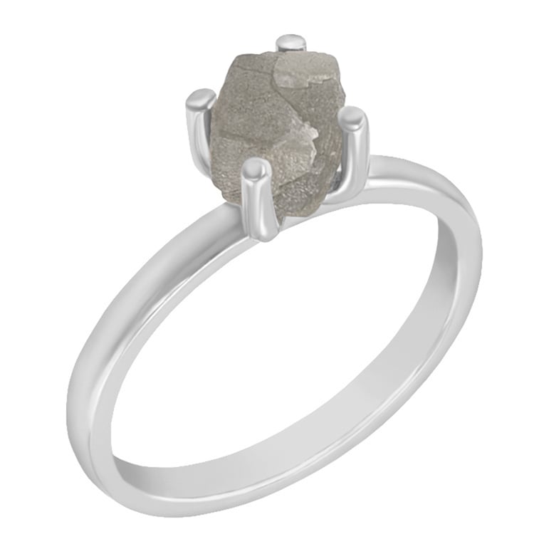 Prsteň z bieleho zlata s nebroušeným diamantom 69876