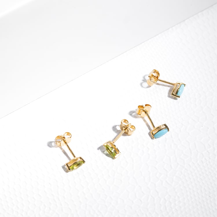 Minimalistické strieborné náušnice s tyrkysmi Sistine 123895