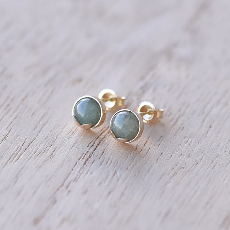 Náušnice s avanturínom zo zlata 61908