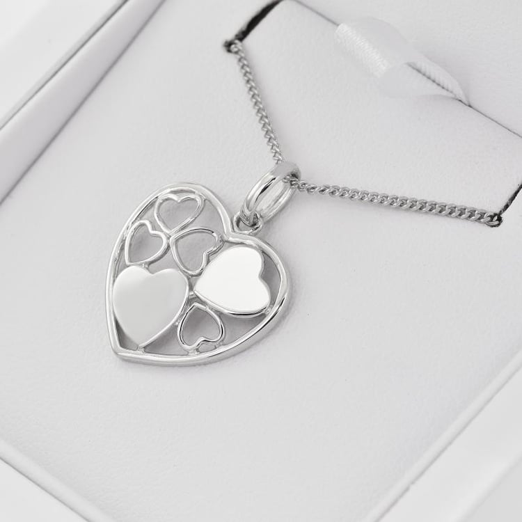 Strieborný náhrdelník plný sŕdc Cejona 28029