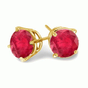 Zlaté náušnice s 0.50ct rubínmi Jadyn