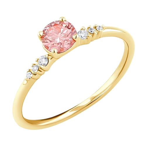 Zásnubný prsteň s certifikovaným fancy pink lab-grown diamantom Elise