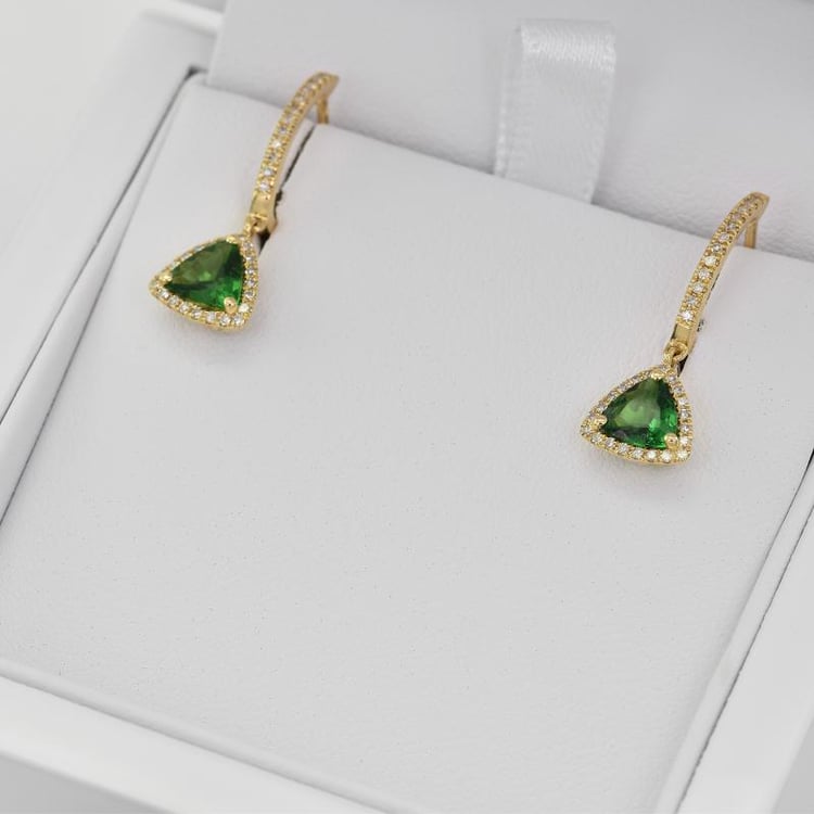 Náušnice s Granátmi a diamantmi 6502