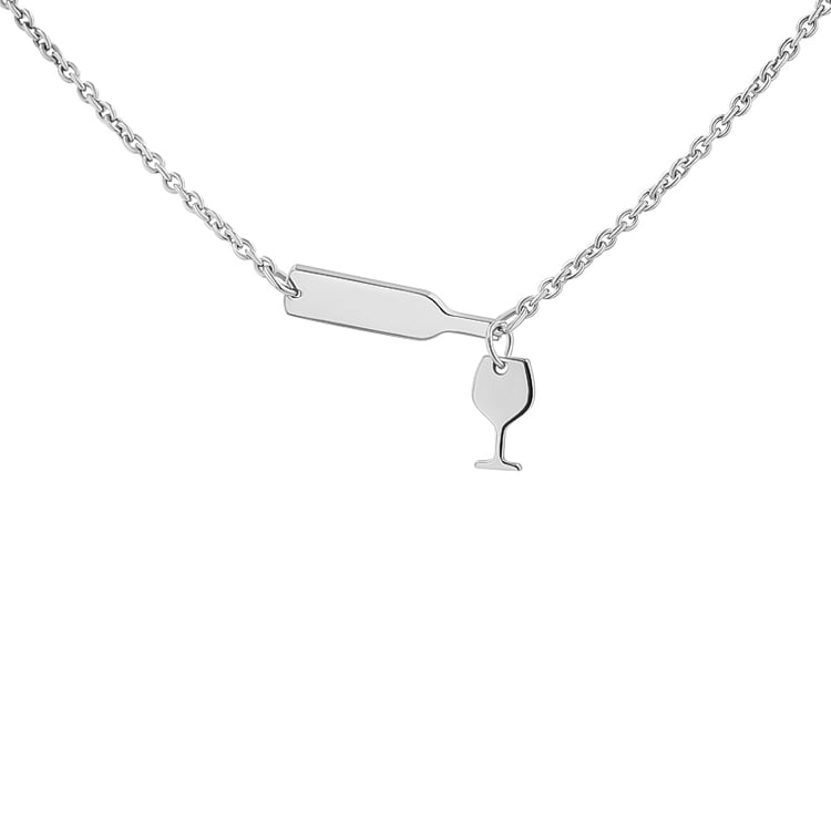 Náhrdelník s fľašou a pohárom vína Uva 135443