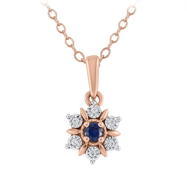 Elegantný prívesok v tvare kvetu so zafírom a lab-grown diamantmi Aarav 165240