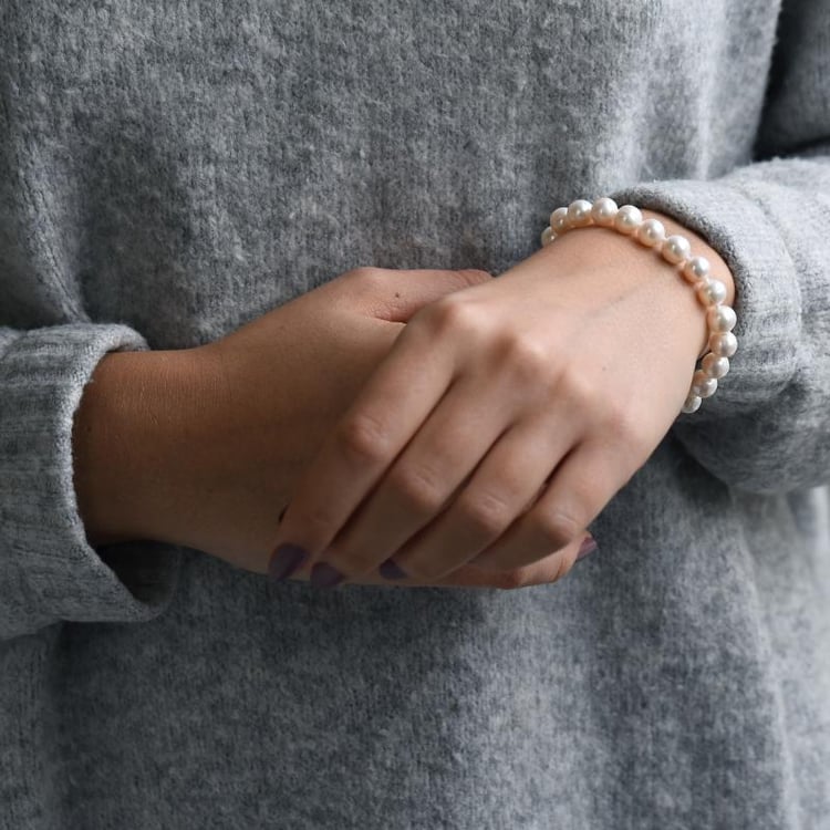 Strieborný perlový náramok 50706