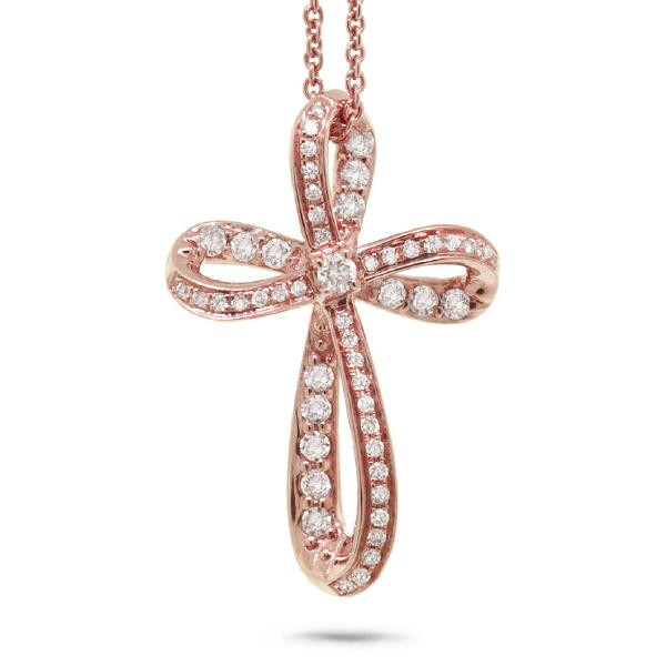 Zlatý krížik s diamantmi náhrdelník