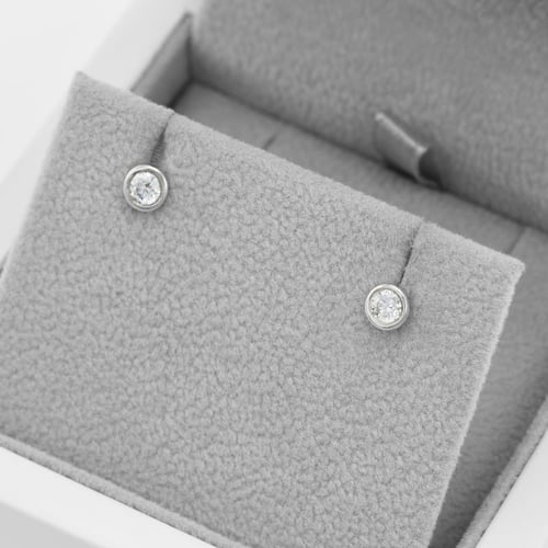 Bezel diamantové náušnice Meix