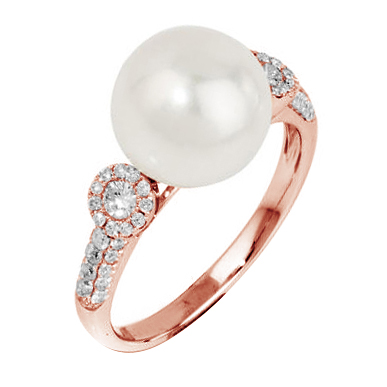 Perlový prsteň z ružového zlata 79176