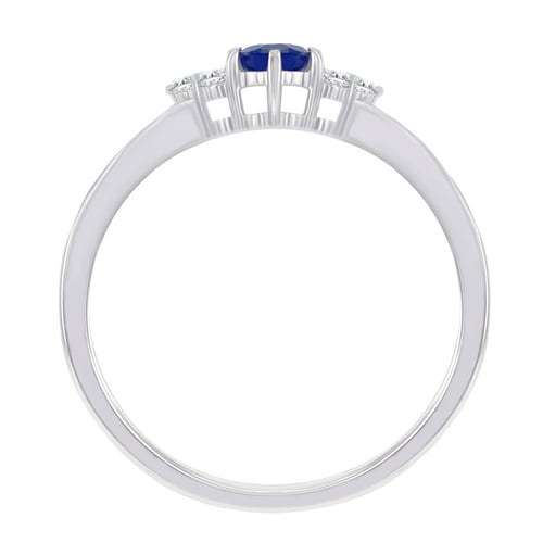Zlatý prsteň s modrým zafírom a diamantmi Smiel