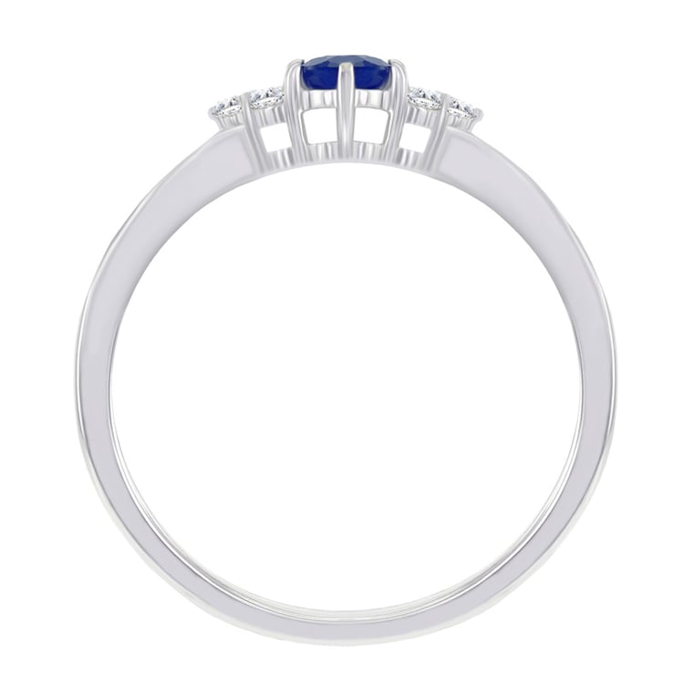 Prsteň s modrým zafírom a diamantmi 41503