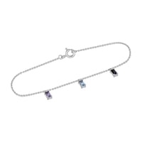 Zlatý náramok so zafírom, topásom a tanzanitom Alannis