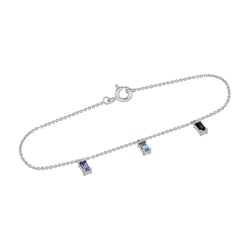 Zlatý náramok so zafírom, topásom a tanzanitom Alannis