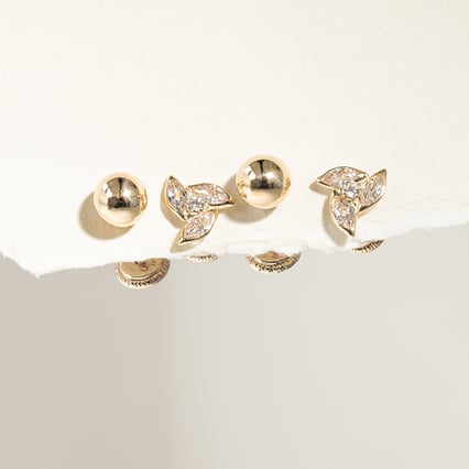 Guličkové náušnice zo 14k žltého zlata Heidy