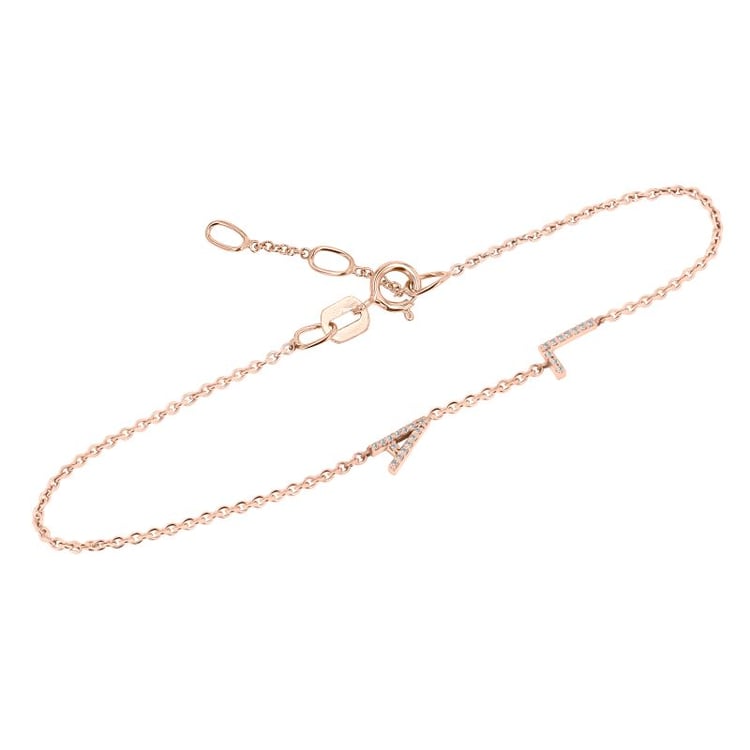 Náramok s 2 písmenkami a lab-grown diamantmi Ainslee 152484