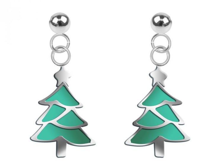 Strieborné náušnice stromček