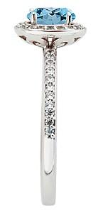 Prsteň s akvamarínom a diamantmi z bieleho zlata 52947