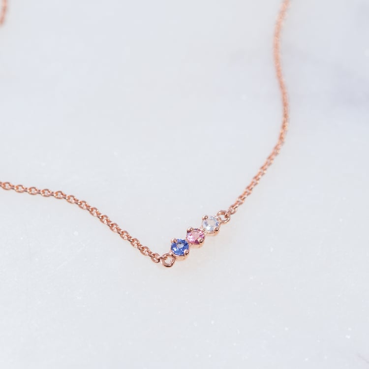Minimalistický náhrdelník s drahokamami podľa vášho výberu Mina 119445