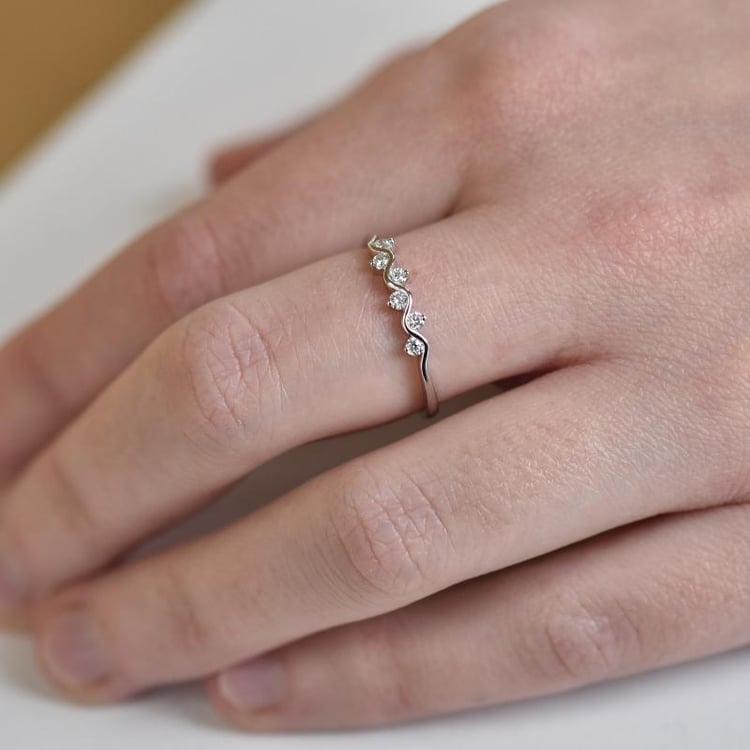 Prsteň z bieleho zlata 19165