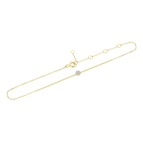 Zlatý minimalistický náramok na nohu s diamantom Lees
