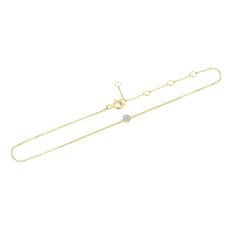 Zlatý minimalistický náramok na nohu s diamantom Lees 108227