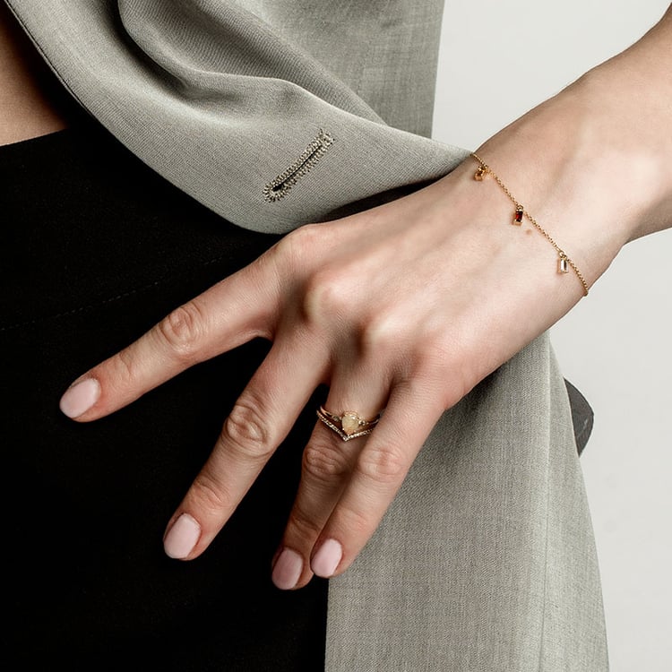 Prsteň s ružovým salt and pepper diamantom Elroy 97063