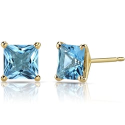 Zlaté náušnice so švajčiarskymi princess topásmi Ekene