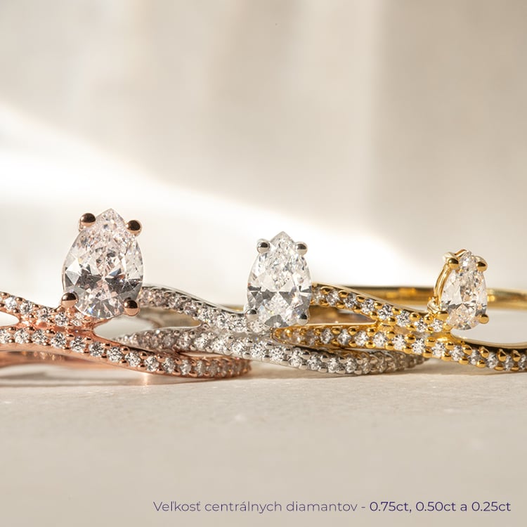 Atypický zásnubný prsteň s diamantmi Finie 138366