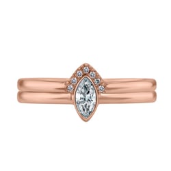 Zlatý zásnubný set prsteňov s marquise certifikovaným diamantom Wiale