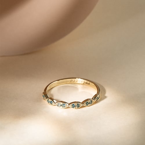 Nežný eternity prsteň zo zlata s modrými diamantmi Jelani