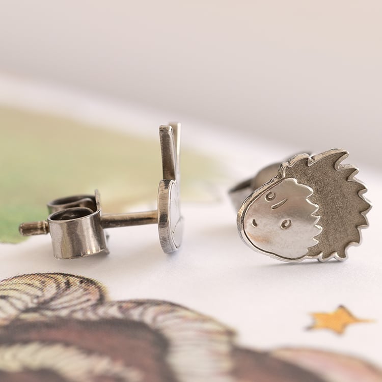 Strieborné náušnice Malý princ a líška 121581