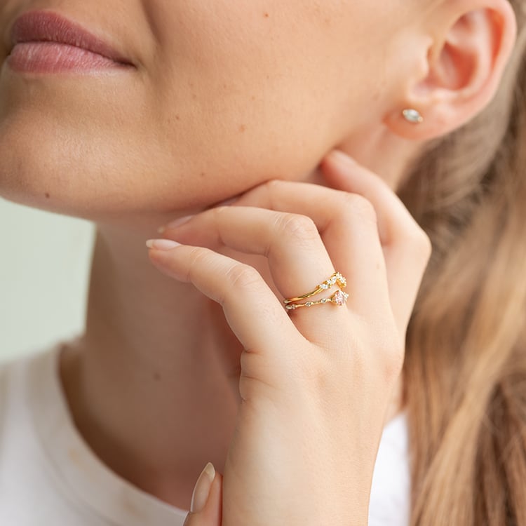 Vykrojený prsteň s round a marquise lab-grown diamantmi Fiachri 143920